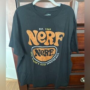 Nerf Men’s 2XL Original Logo Black Crew Neck T-Shirt